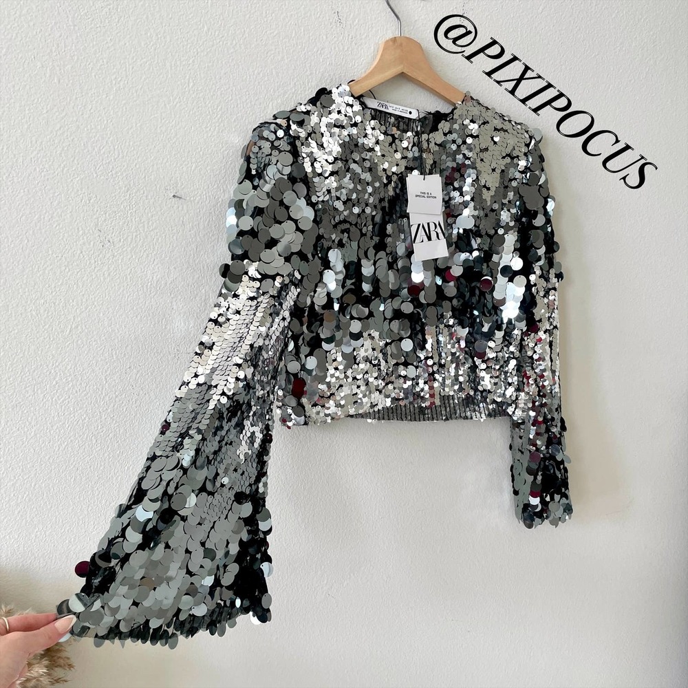 ZARA [ 2 PIECES ] LIMITED EDITION SEQUIN SKIRT SET - Picture 10 of 15